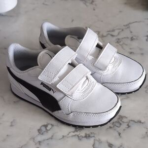 Puma Kids White and Black Sneakers